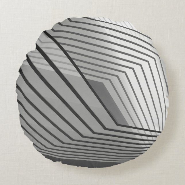 Abstract futuristic architecture background 3d ill round pillow (Front)