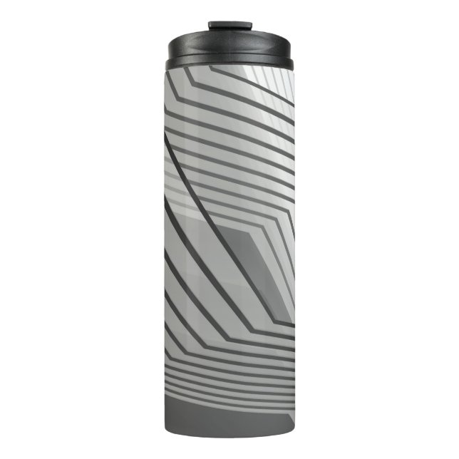 Abstract futuristic architecture background 3d ill thermal tumbler (Front)
