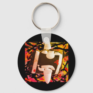 Abstract futuristic design modern keychain