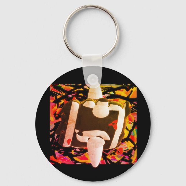 Abstract futuristic design modern  keychain (Front)