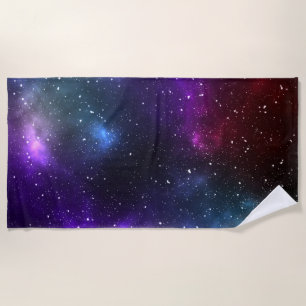 Abstract Galaxy Constellations Digital Art Beach Towel