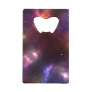 Abstract Galaxy Constellations Digital Art: II Credit Card Bottle Opener
