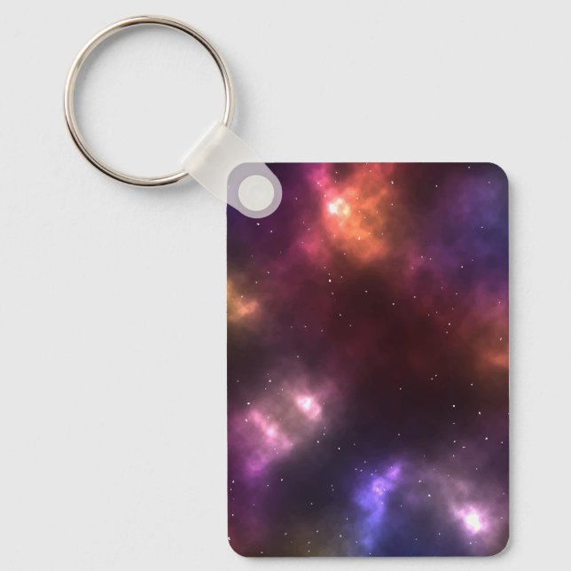  Abstract Galaxy Constellations Digital Art: II Keychain (Front)