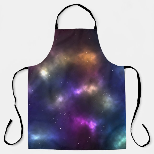Abstract Galaxy Constellations Digital Art: V Apron (Front)