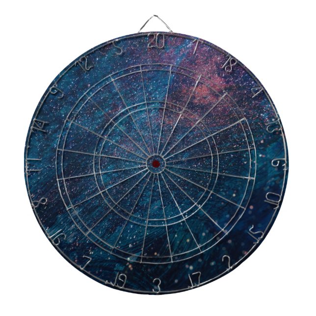 Abstract Galaxy Glitter Paint Pattern Dartboard (Front)