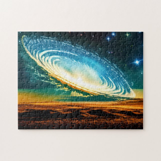 Abstract Galaxy Over Desert Planet in Outer Space Jigsaw Puzzle (Horizontal)