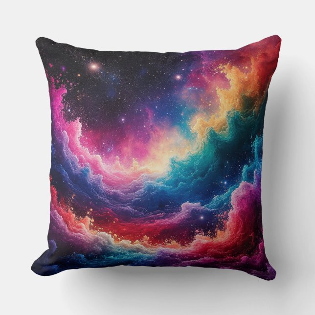 Abstract Galaxy Scene Throw Pillow (Front)