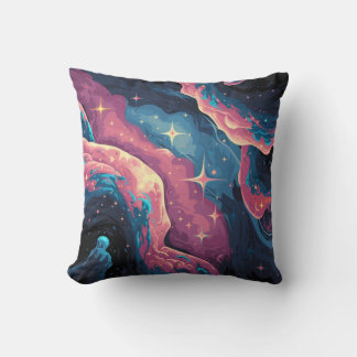 Abstract Galaxy Stars and Nebulae Throw Pillow