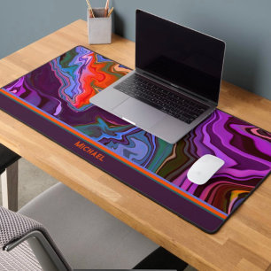 Abstract Gamer Modern Masculine Design Name Desk Mat
