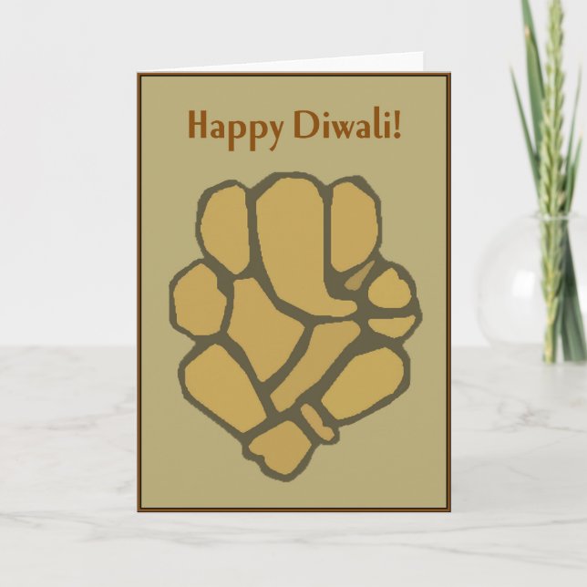 Abstract Ganesh Diwali Card (Front)