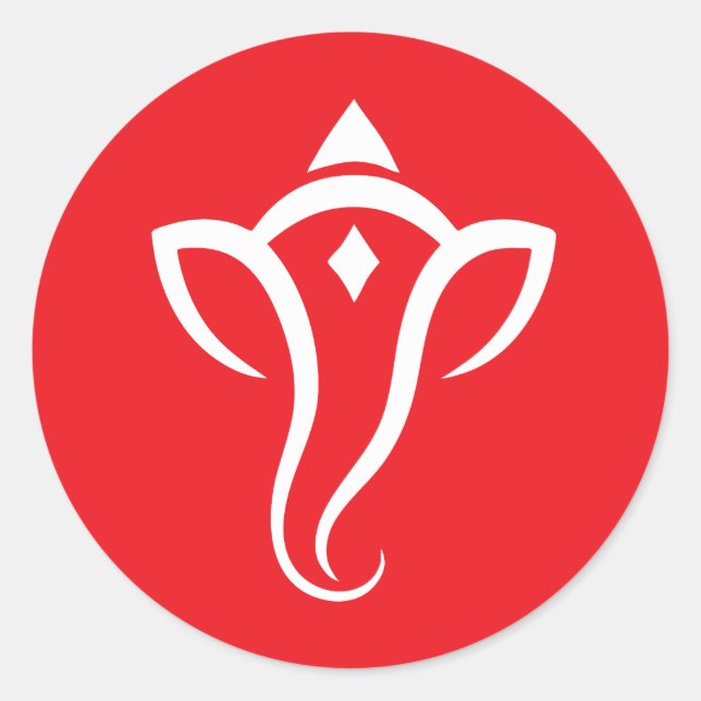 Abstract Ganesha Symbol Design Classic Round Sticker (Front)