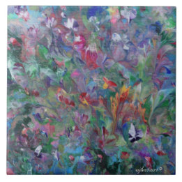 Abstract Garden Ceramic Tile