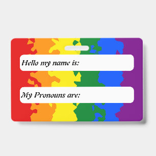 Abstract Gay Pride Flag    Badge
