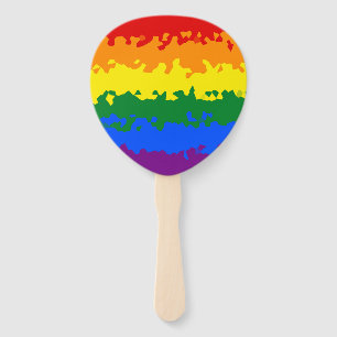 Abstract Gay Pride Flag    Hand Fan