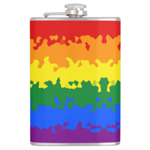Abstract Gay Pride Flag     Hip Flask