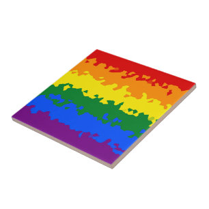 Abstract Gay Pride Flag     Tile