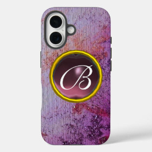 ABSTRACT GEM MONOGRAM purple iPhone 16 Case