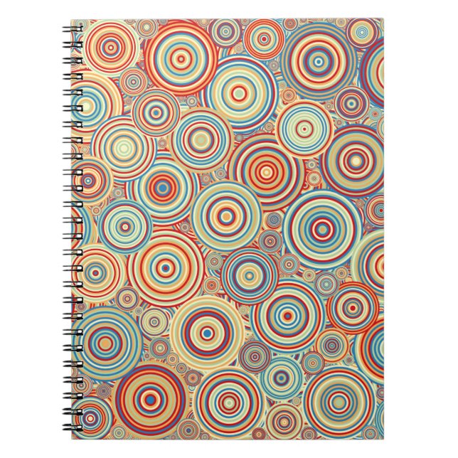 Abstract Generative Art colour distributed circles Notebook (Front)