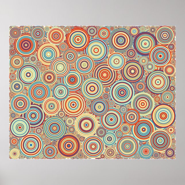 Abstract Generative Art colour distributed circles Poster (Front)