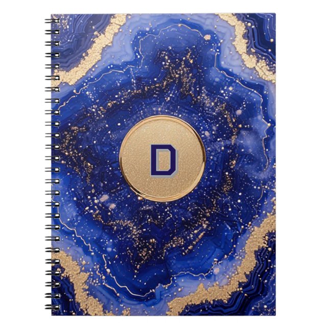 Abstract Geode Design With Rose Gold Accents Notebook (Front)