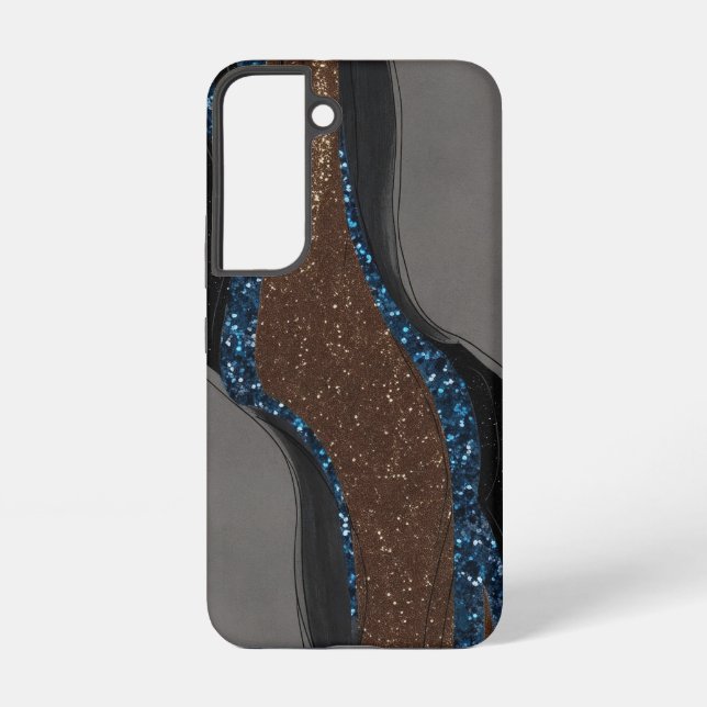 Abstract Geode Glitter Samsung Galaxy S22 Case (Back)