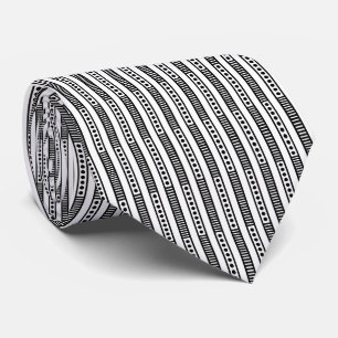 Abstract Geometric 030724 - Black and White Tie