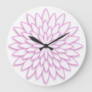 Abstract geometric 3D flower. Large Clock