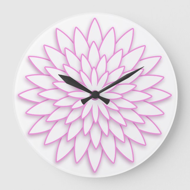 Abstract geometric 3D flower. Large Clock (Front)