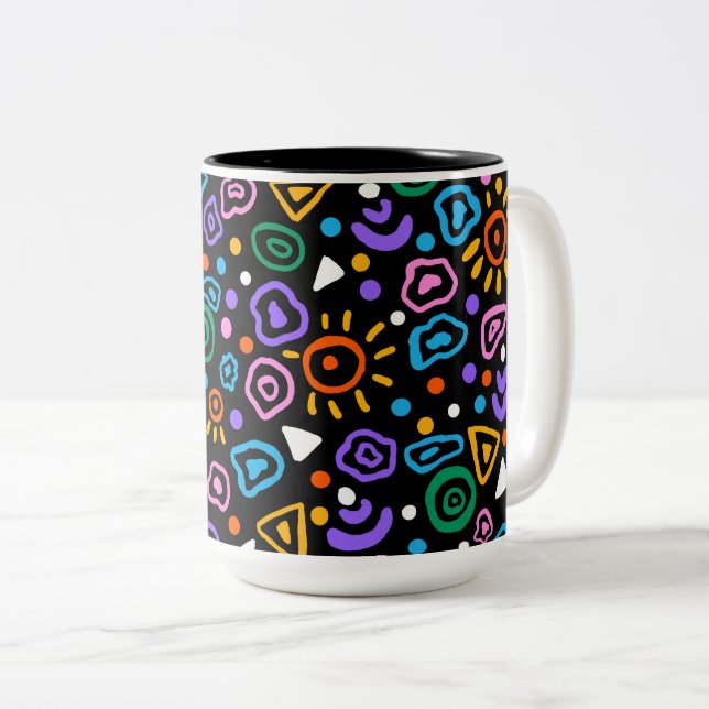Abstract Geometric Aesthetic Cup | Funky Art Tea M (Front Right)
