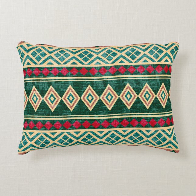 Abstract Geometric African Style Pattern Accent Pillow (Front)