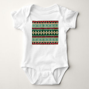 Abstract Geometric African Style Pattern Baby Bodysuit