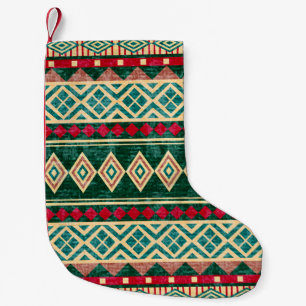 Abstract Geometric African Style Pattern Small Christmas Stocking