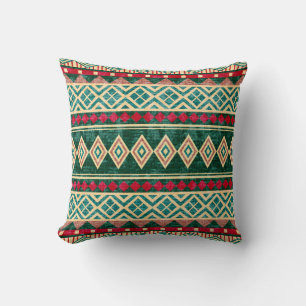 Abstract Geometric African Style Pattern Throw Pillow