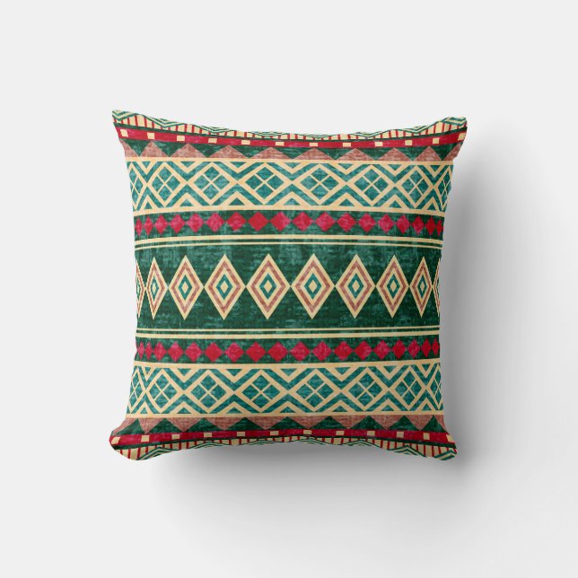 Abstract Geometric African Style Pattern Throw Pillow (Front)