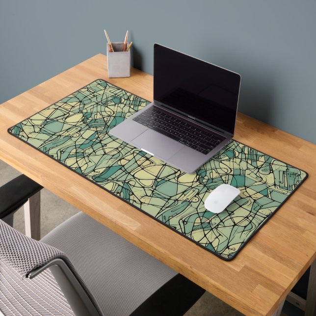 Abstract Geometric Aquatic Network Desk Mat (Office 2)
