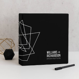 Abstract Geometric Architectural Logo Black Binder