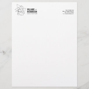 Abstract Geometric Architectural Logo White/Black Letterhead