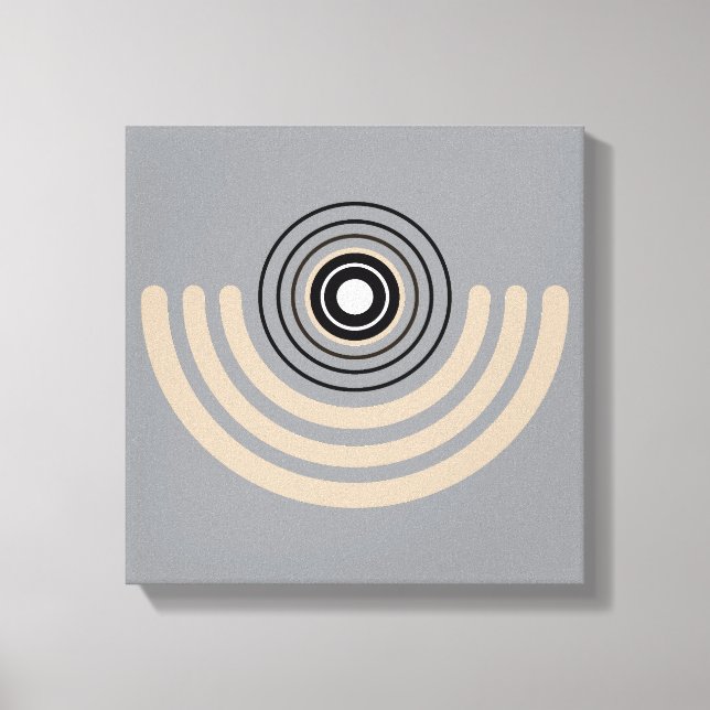Abstract Geometric Arcs Canvas Print (Front)