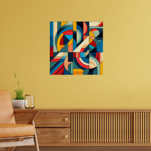 Abstract Geometric Art – Color Grid Composition Poster