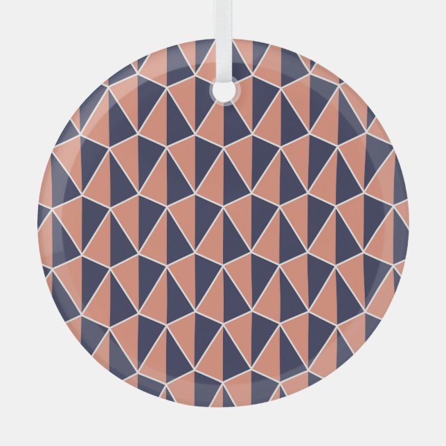 Abstract Geometric: Art Deco Seamless Glass Ornament (Front)