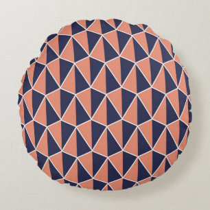 Abstract Geometric: Art Deco Seamless Round Pillow