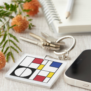 Abstract Geometric Art Keychain