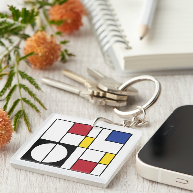 Abstract Geometric Art  Keychain (Front Right)