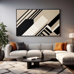 Abstract Geometric Art Neutral Tones Canvas Print