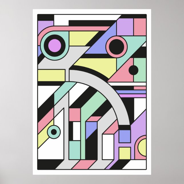 Abstract geometric artwork in cubism style poster (Front)