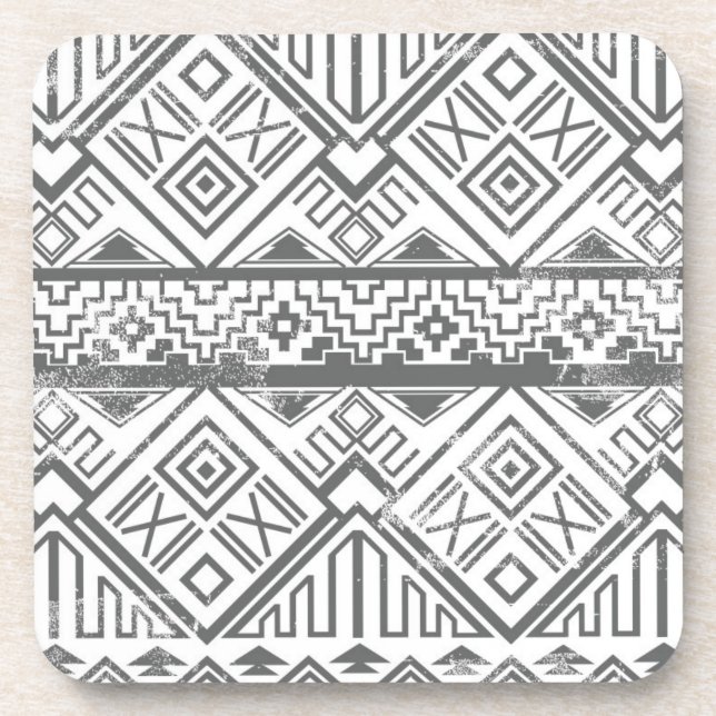 Abstract Geometric Aztec Pattern 2 Coaster (Front)