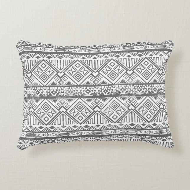 Abstract Geometric Aztec Pattern 2 Decorative Pillow (Front)