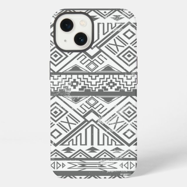 Abstract Geometric Aztec Pattern 2 iPhone Case (Back)
