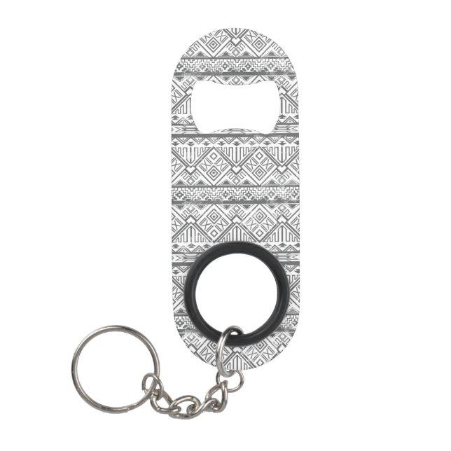 Abstract Geometric Aztec Pattern 2 Keychain Bottle Opener (Front)