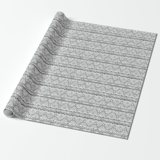Abstract Geometric Aztec Pattern 2 Wrapping Paper (Unrolled)